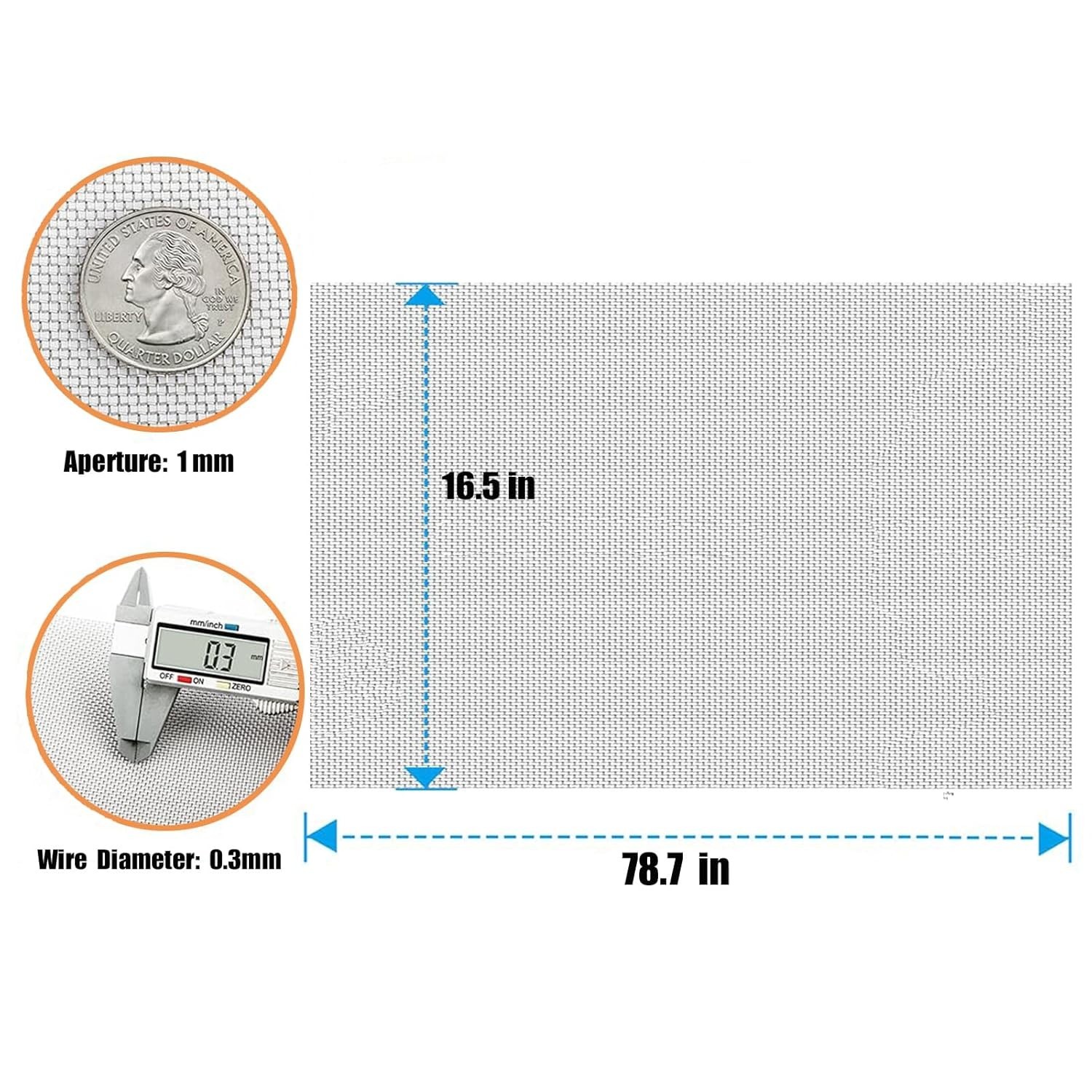 High-Quality 20 Mesh Stainless Steel Wire Mesh Roll – 42x200cm for Safety Needs