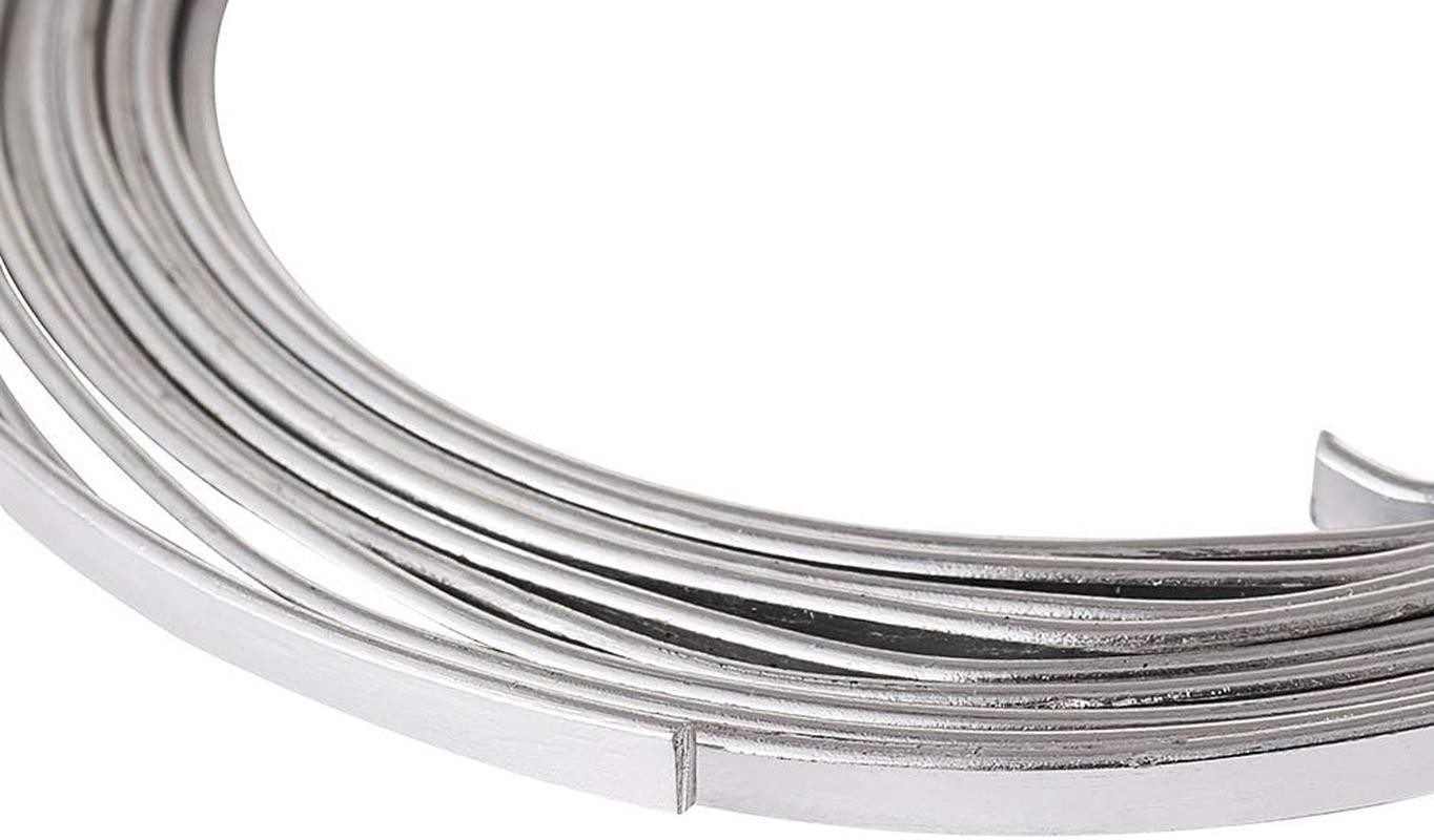 5 Rolls 3mm Wide Flat Jewelry Artistic Aluminum Wire Silver 18 Gauge About 6….