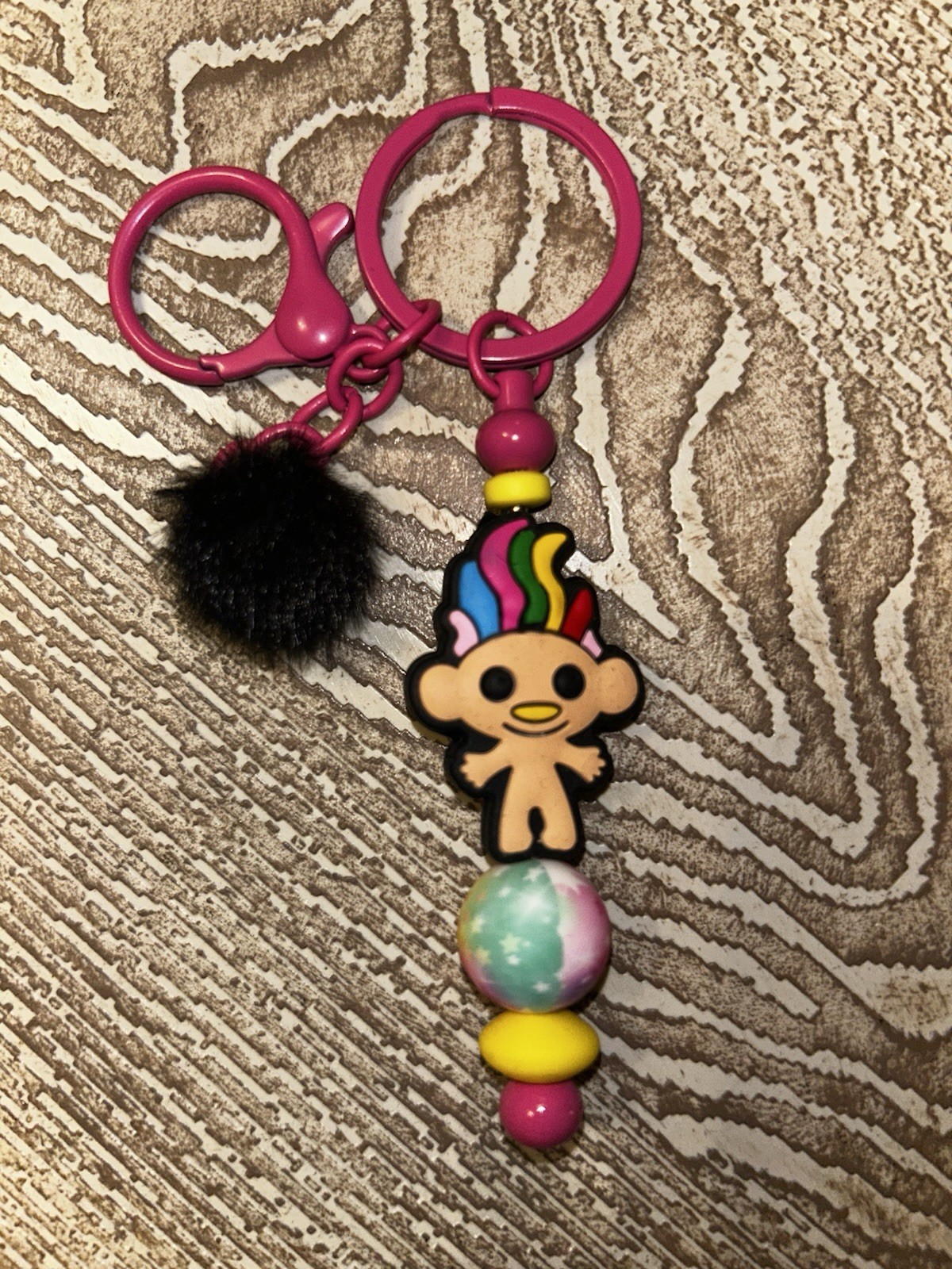Silicone Focal Beadable Keychain – Troll – 1 Piece