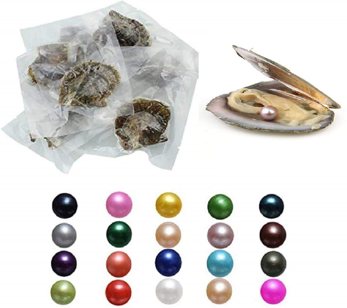 7-8mm 50 Pcs/Lot Pearls Oysters Love Wish Pearl Inside Mixed Color Pearls Bea…