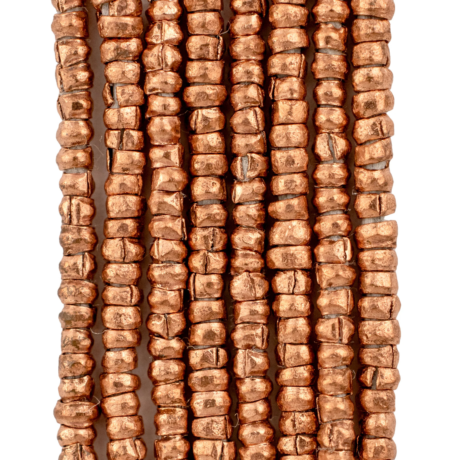Copper Heishi Ethiopian Beads 2mm African 30 Inch Strand Handmade