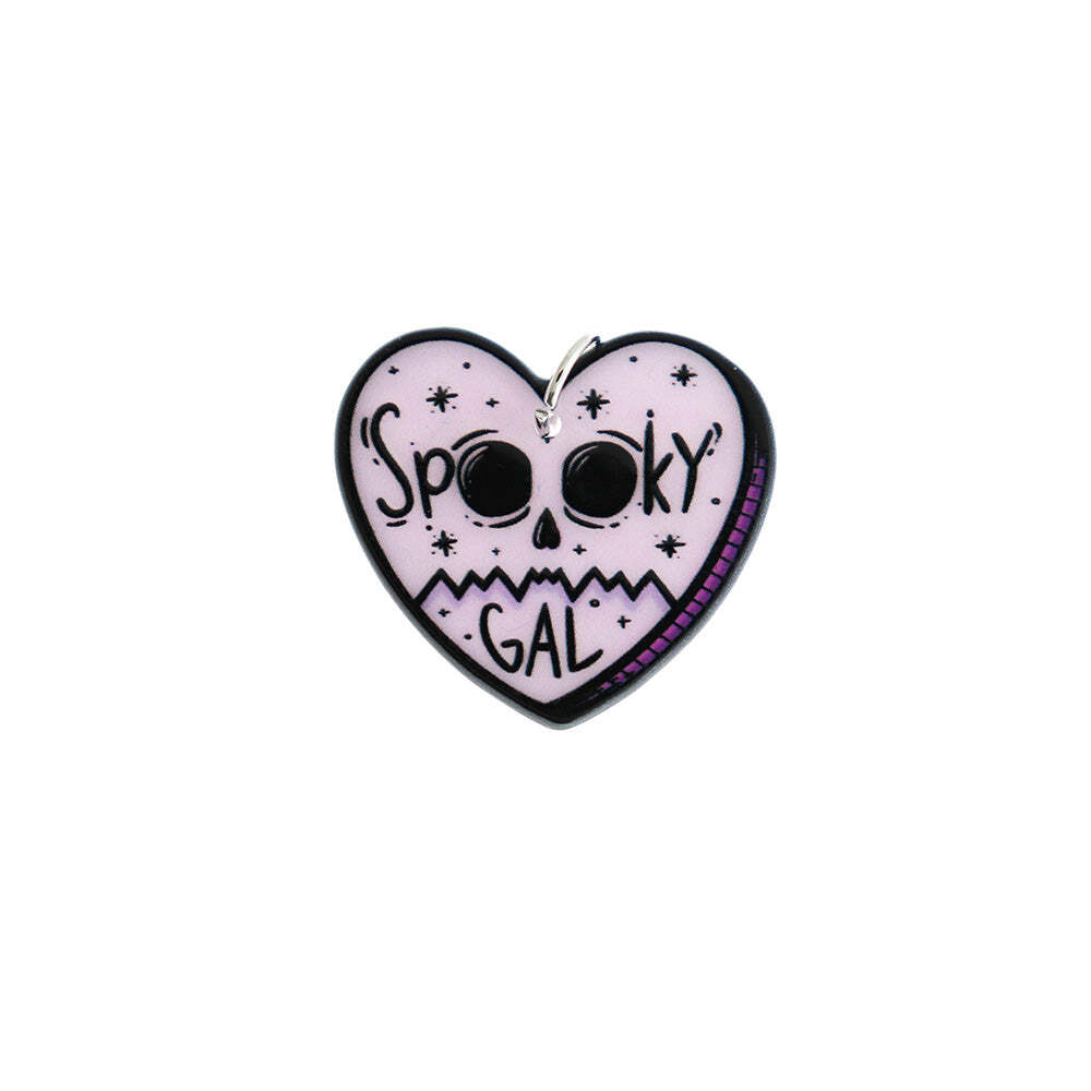 2 Spooky Gal Heart Acrylic Charms – K082