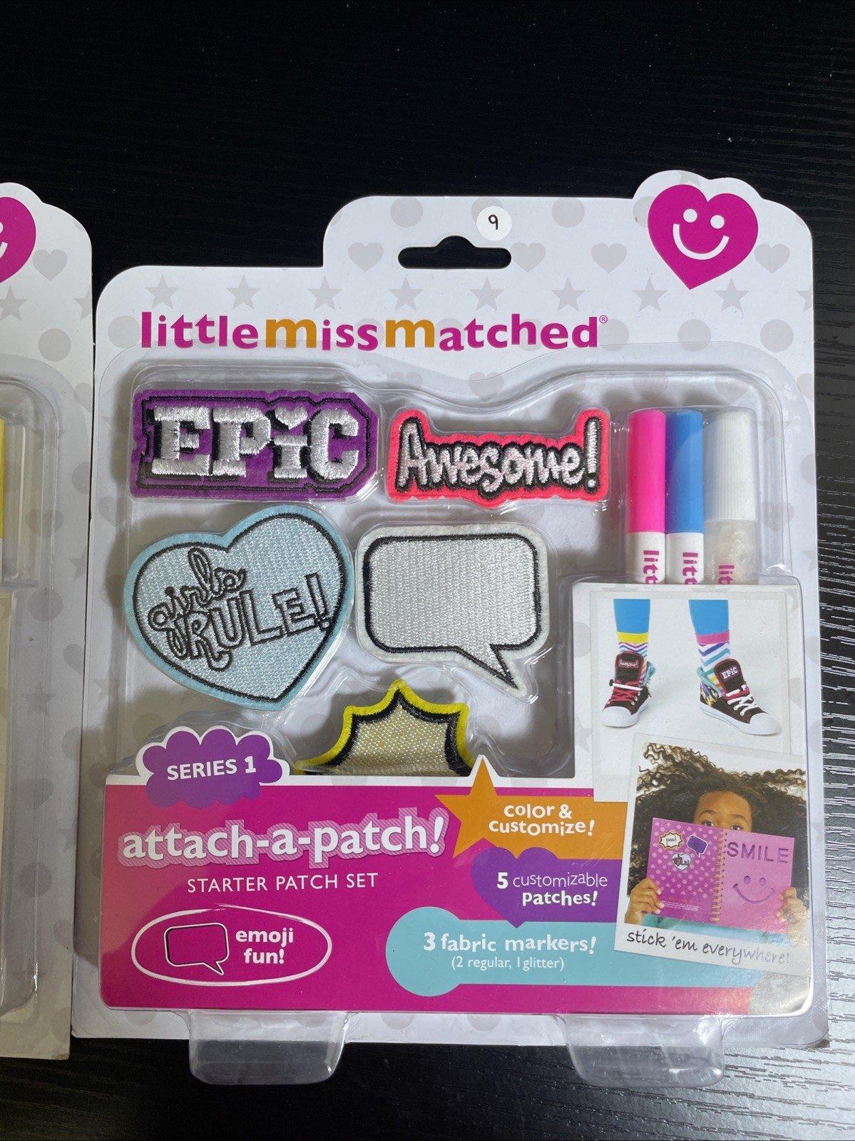 LittleMissMatched Attach-A-Patch Series 1 Foodie Emoji Starter Set Lot Of 2