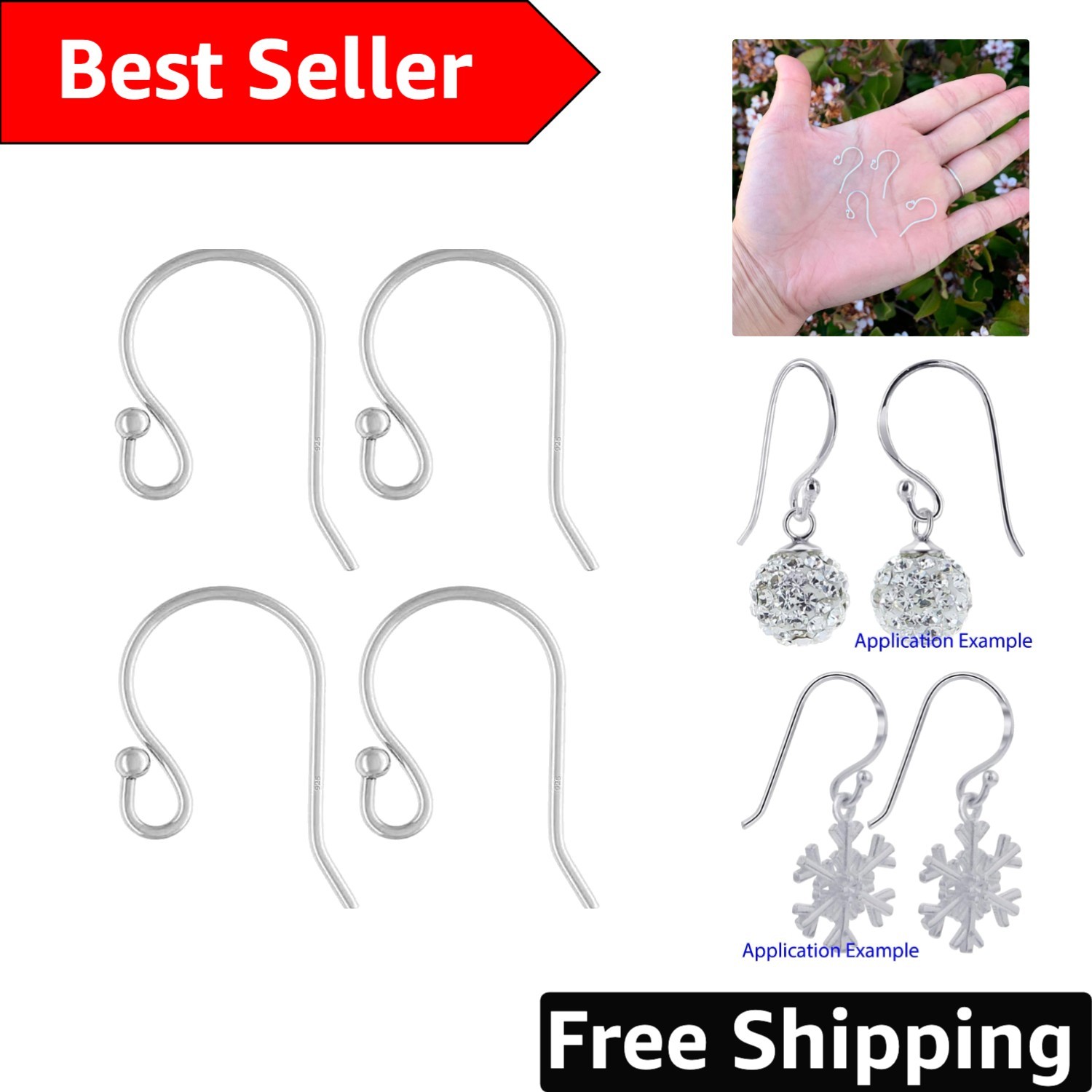20pcs Quality 925 Sterling Silver Dangle Earring Hooks – Hypoallergenic Design