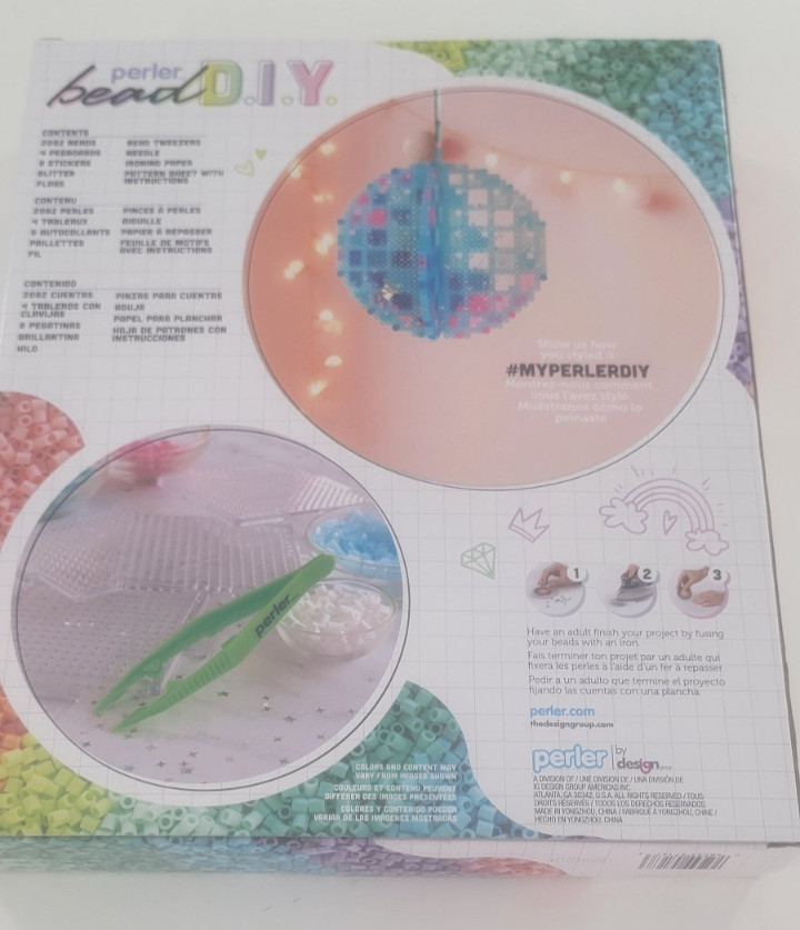 Perler By Design Group Bead D.I.Y. Fused Bead Decor 6.5×6.5″ Mirror Ball New