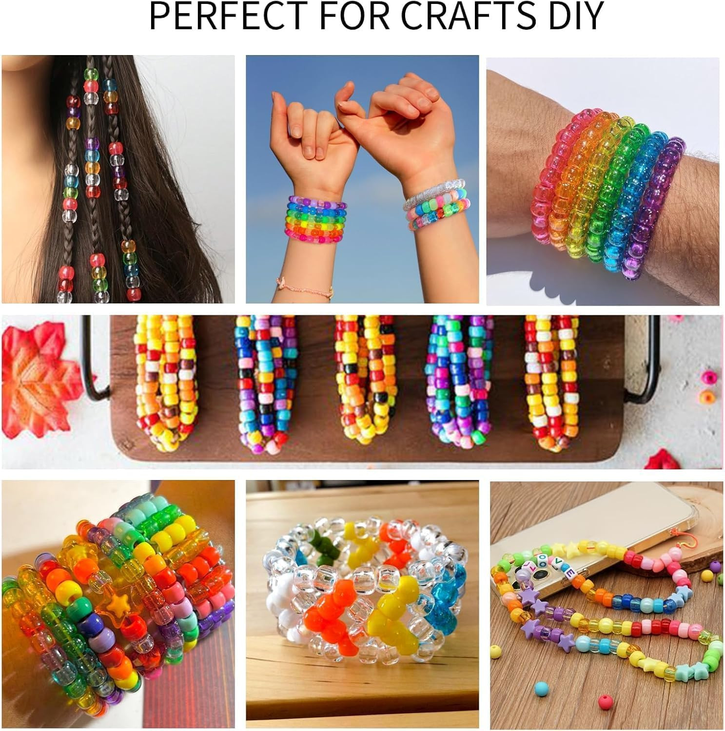 4500Pcs Pony Beads Bracelet Making Kit, 6 Boxes with 1600pcs Letter Beads Friend