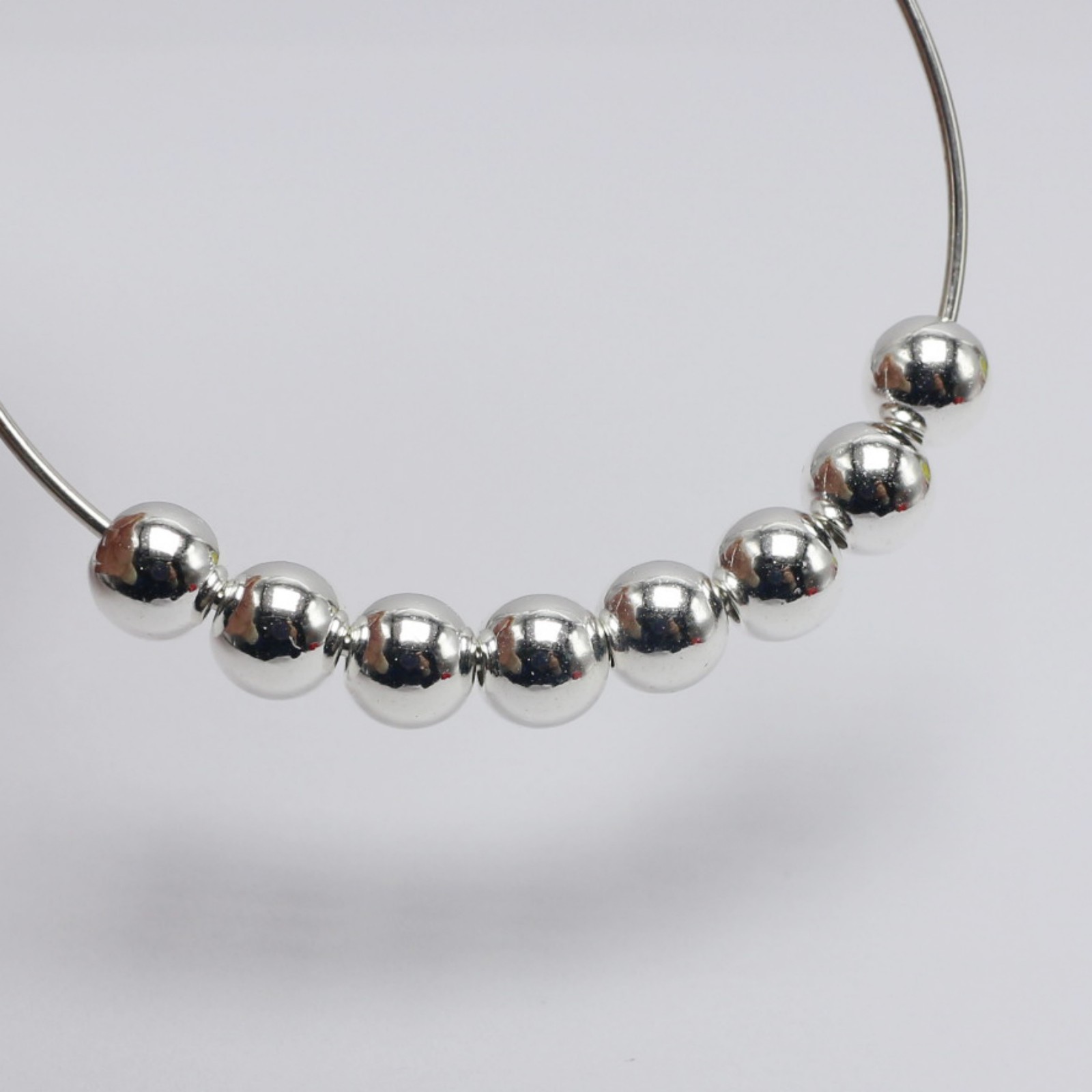 200 Bright Silver Metallic Acrylic Smooth Round Beads 8mm(0.32″) Spacer Beads