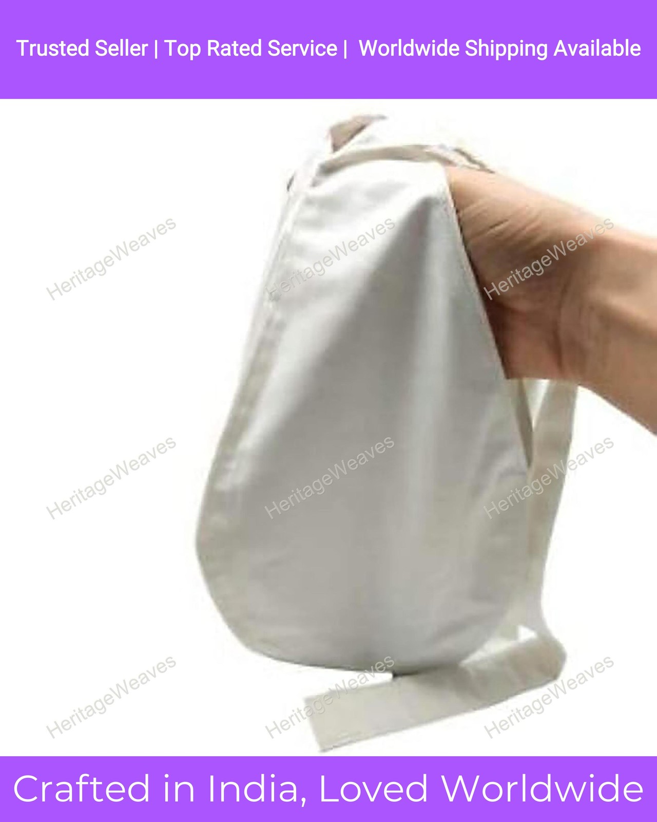 New 108 Beads Jaap Mala With White Gomukhi Bag Tulsi Jaap used in Hinduism