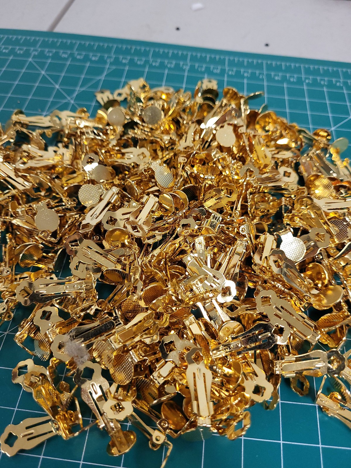 Gold Tone Clip On Earring Findings Bulk Lot Jewelry Making Supplies DIY Craft
