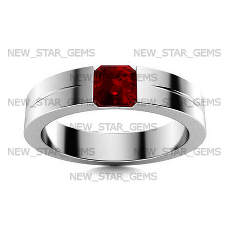 Natural Garnet Gemstone Ring For Men’s 925 Sterling Silver Ring Handmade Jewelry