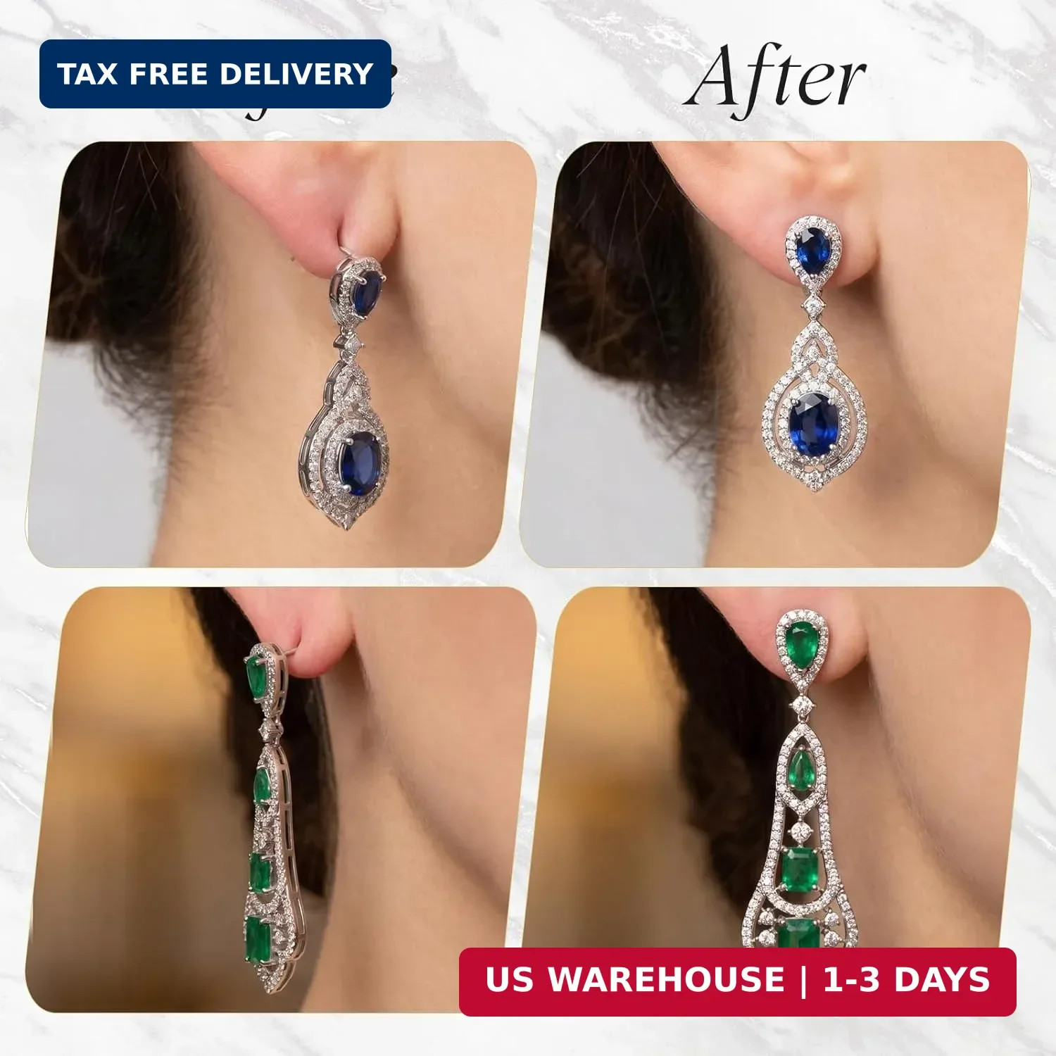 4 Pairs Earring Backs for Droopy Ears, Large Backing Studs | Earring Lifter for