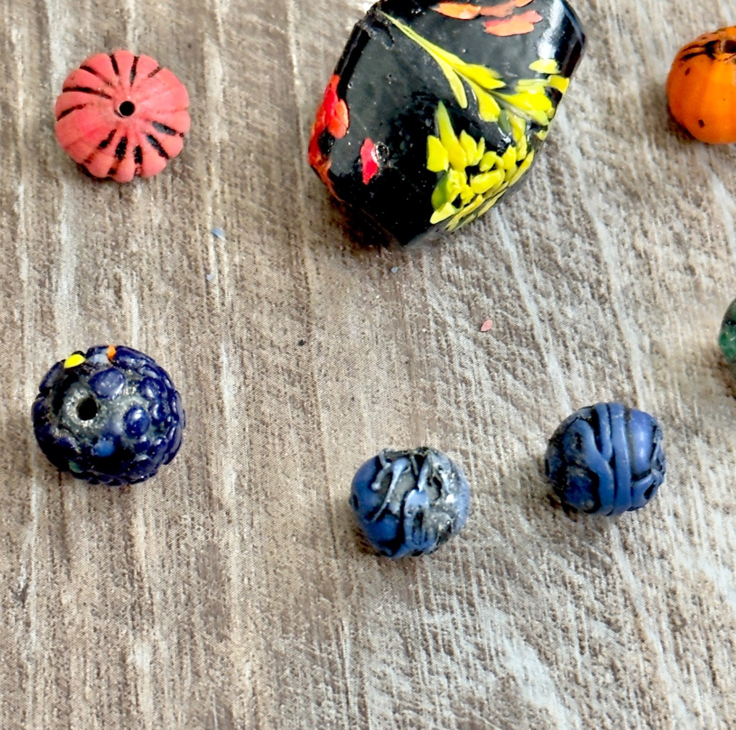 Artisan Handcrafted Glass Beads Multicolor Lot Imperfect