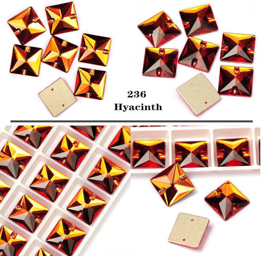 Square Crystal Glass Loose Strass Sew On Rhinestone For Needlework and Jewellery