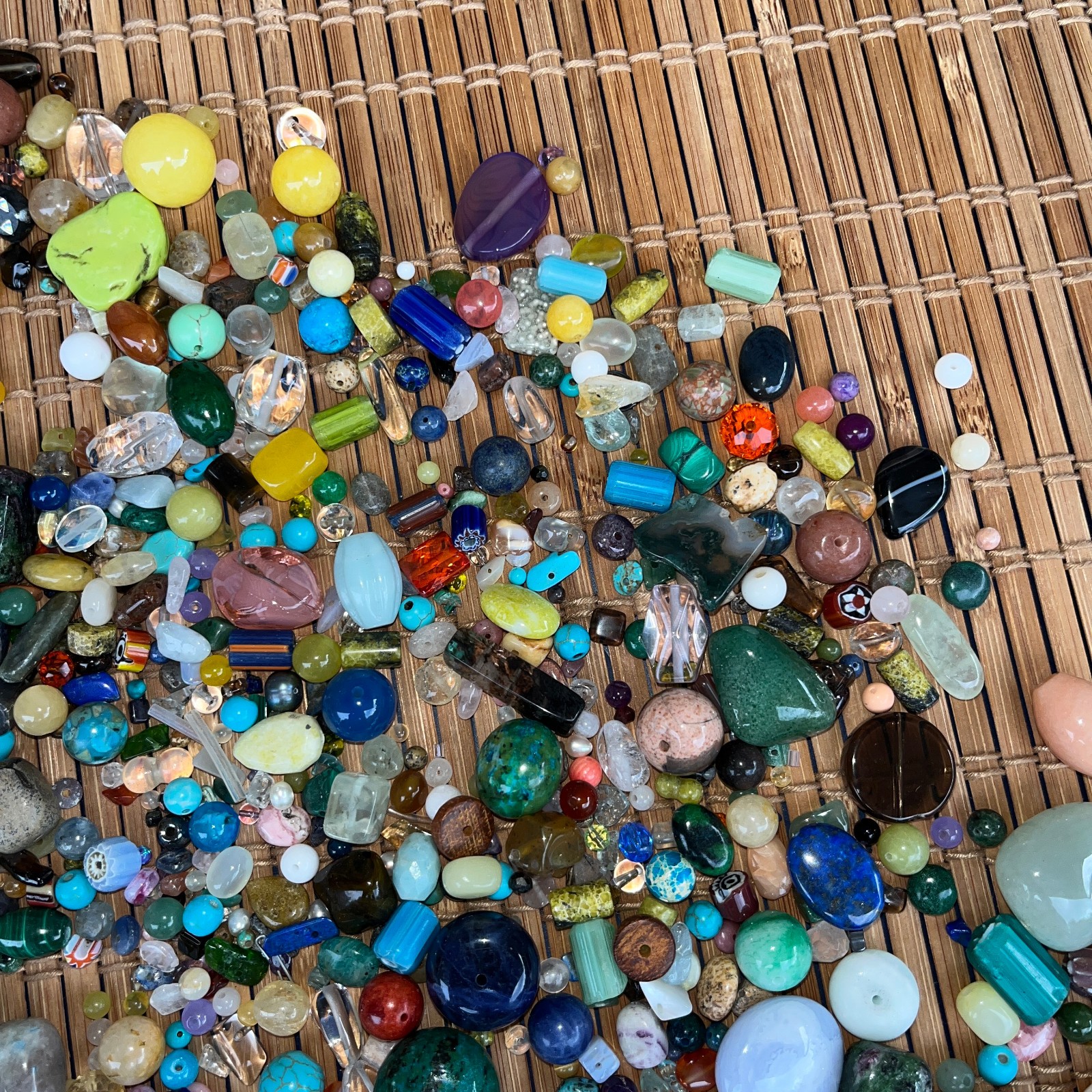 1 lb 10 oz Jewelry Making Beads Traditional Natural Gallery Glass Stone Glossy