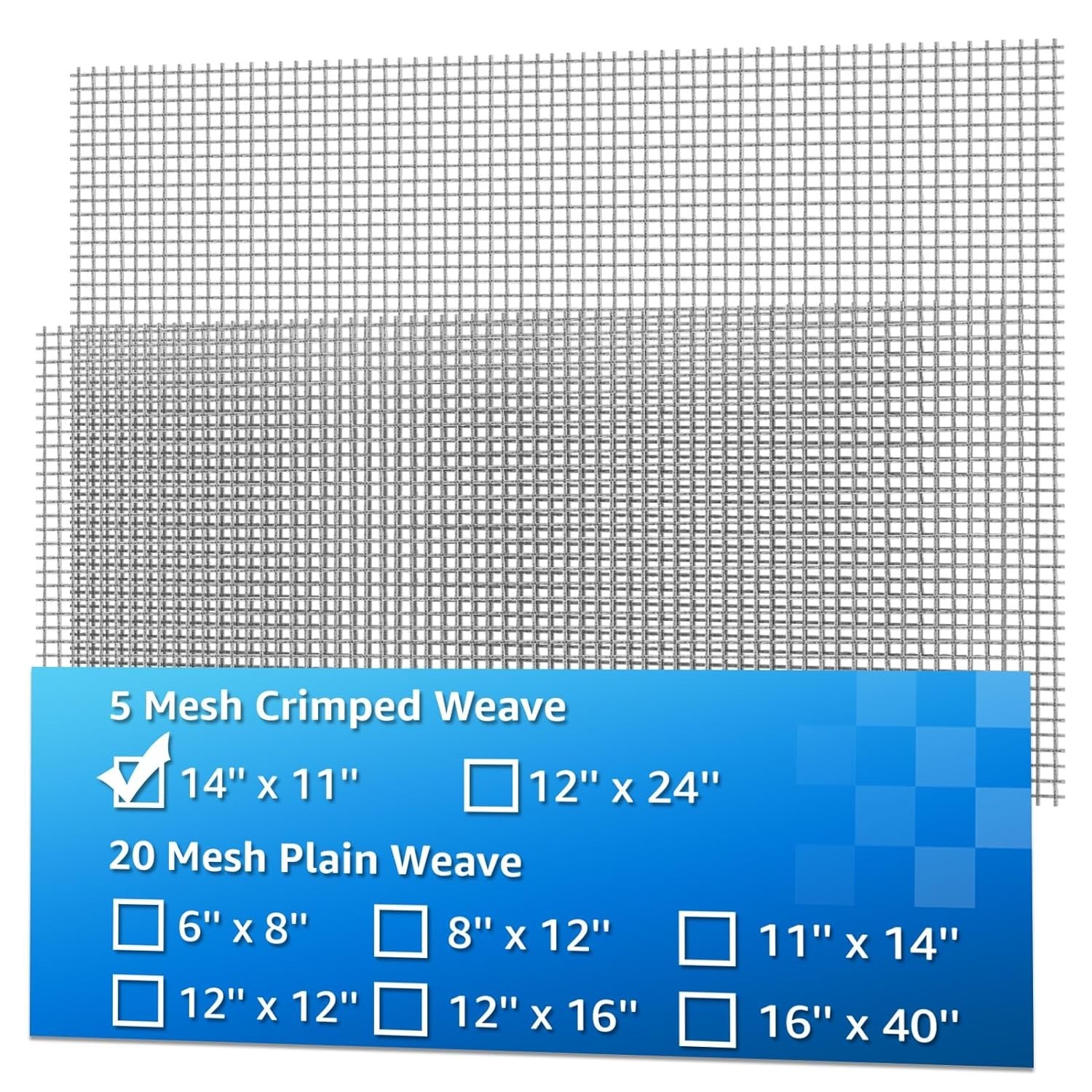 2 Pack 14″x11″ Crimped Stainless Steel Mesh – Durable and Versatile DIY Solution