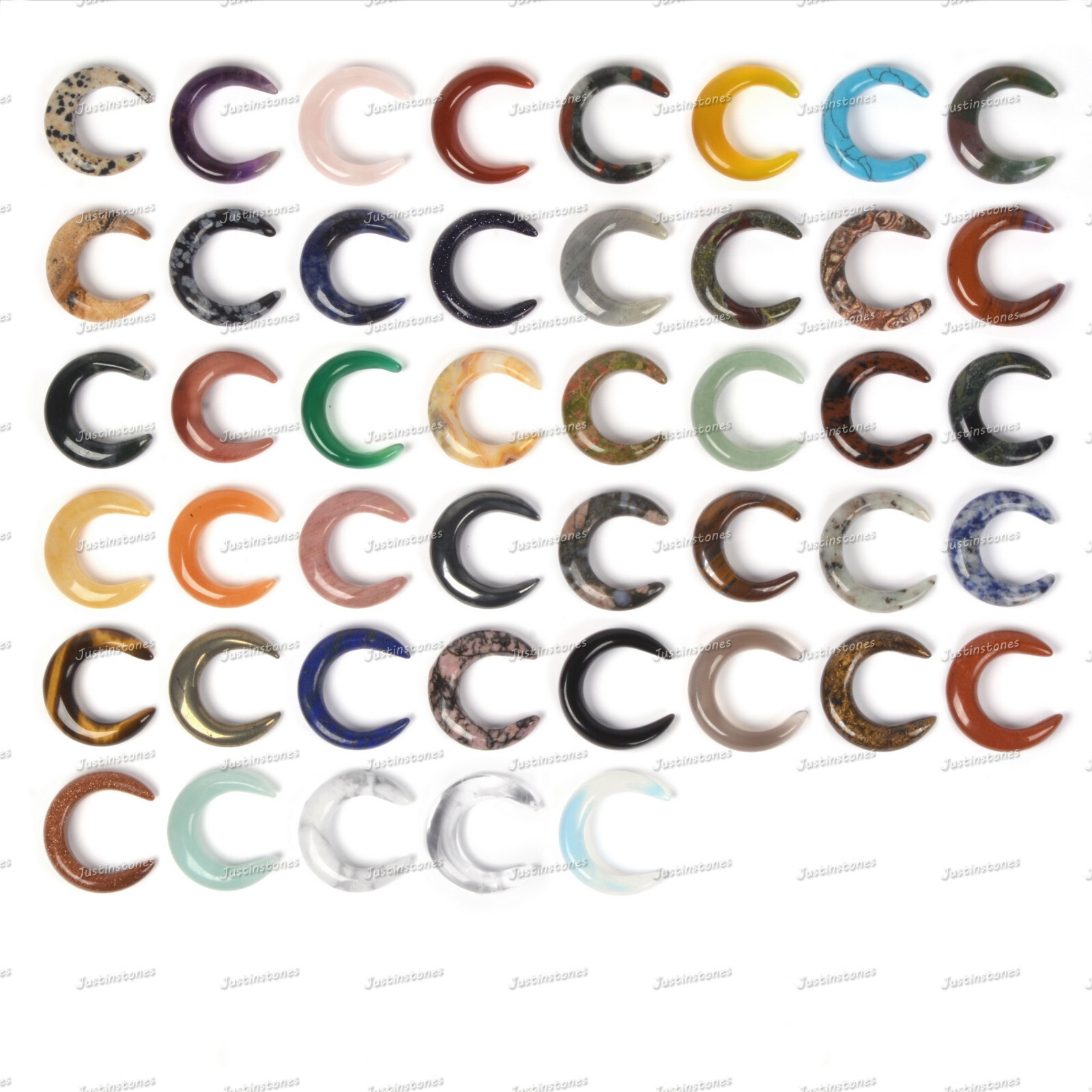 Gemstone Crescent Moon C Shape Double Horn DIY Jewelry Making Kit Wrapping Stone