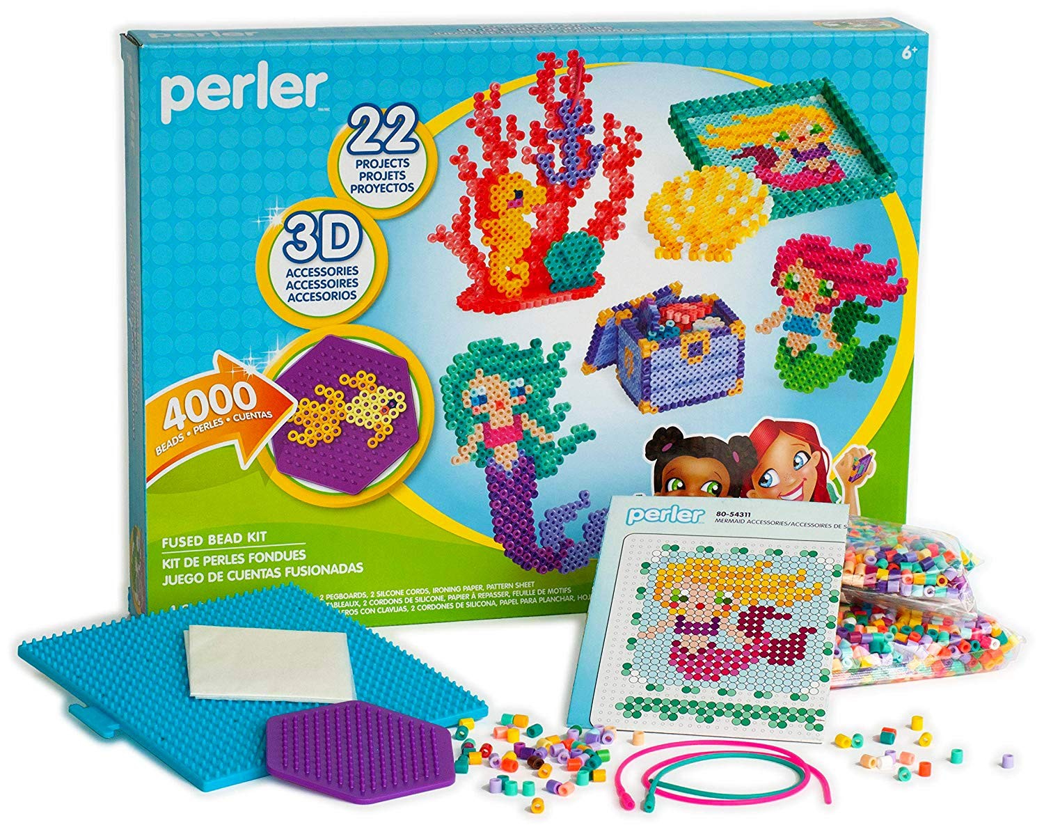Perler Beads 3D Ocean And Mermaid Fuse Bead Kit 4006Pcs 22 Projects