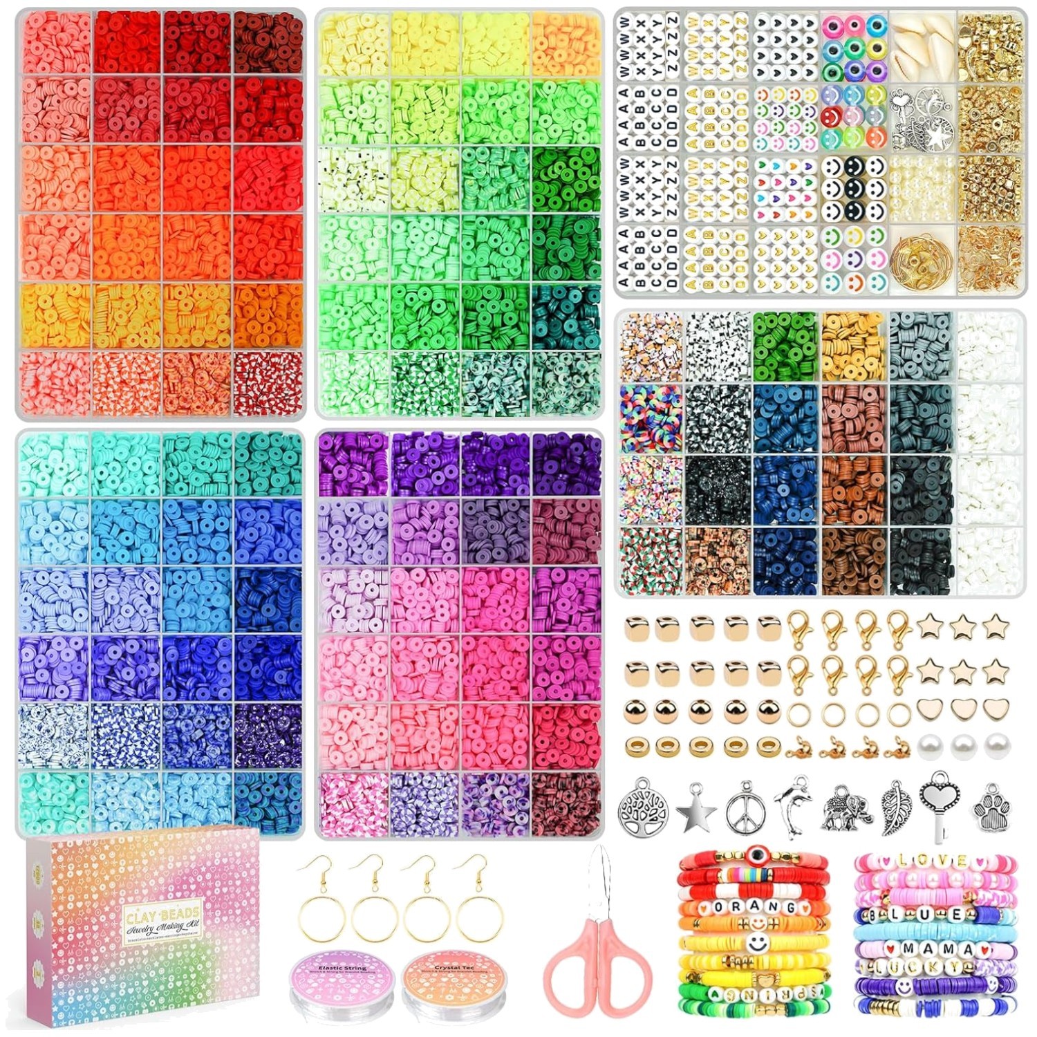 Polymer Clay Beads DIY Bracelet Kit – 120 Colors