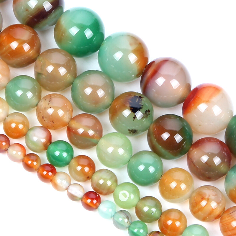 4mm 6mm 8mm 10mm 12mm Agate Natural Gemstone Round Spacer Beads Jewelry Making