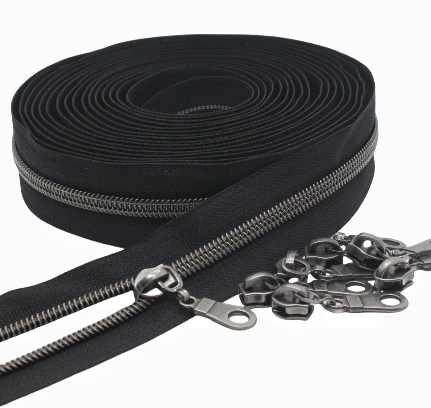 #5 Gunmetal Metallic Nylon Coil Zippers by The Yard Bulk Coil Zipper Roll 10 …
