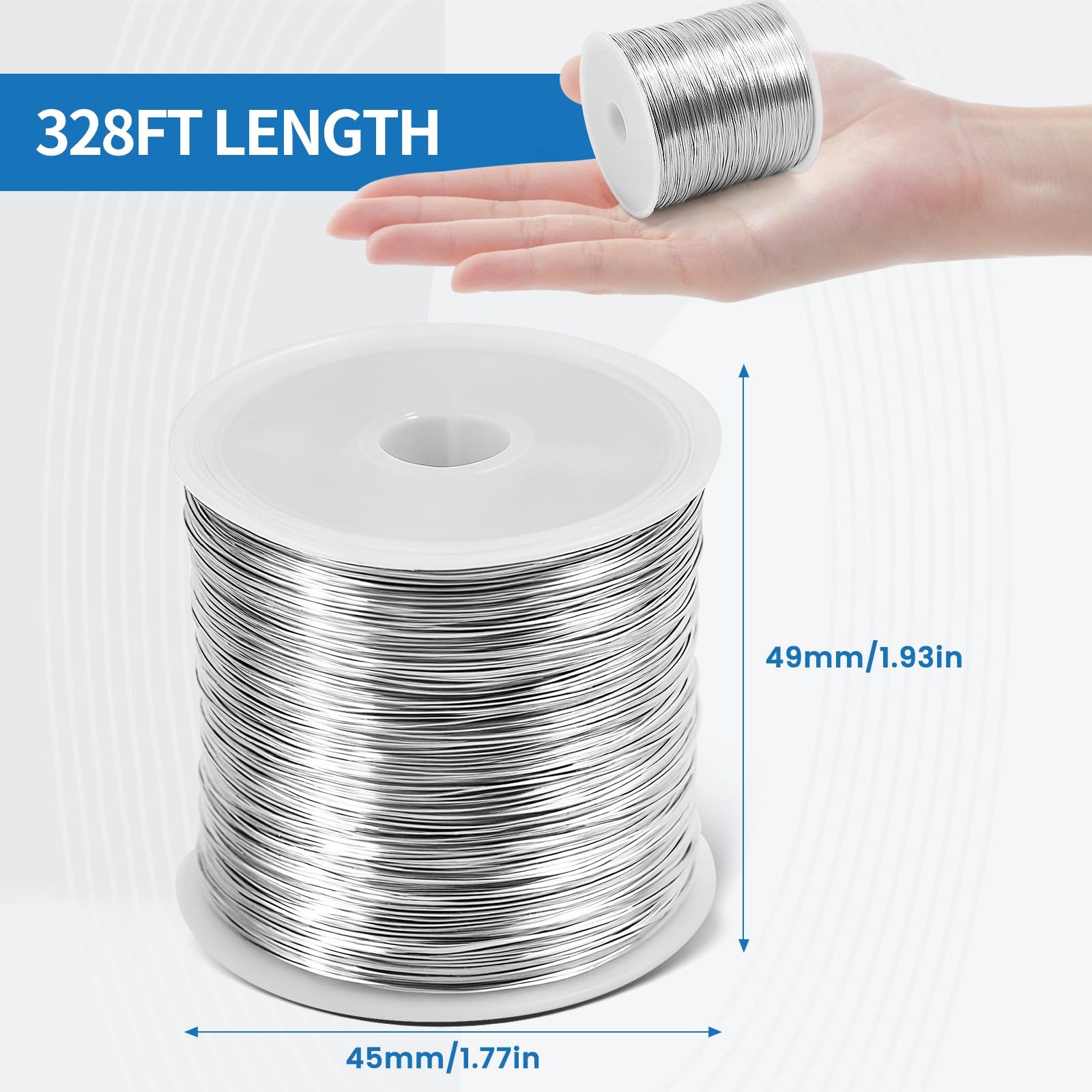 26 Gauge Wire for Jewelry Making – 328ft Tarnish 0.4 millimeters, Silver
