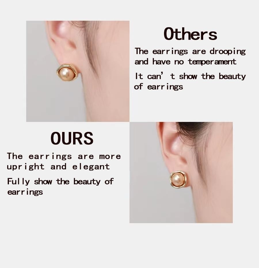 Earring Backs,18K Gold Silicone Earring Backs for Studs/Droopy Ears,Locking S…