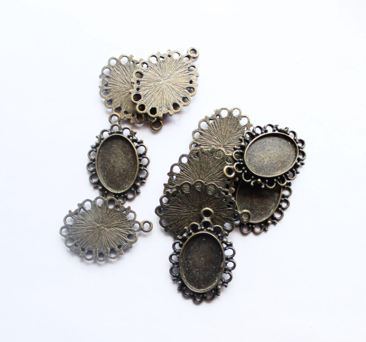 10 pcs oval blank for jewelry making cameo cabochon base supplies DIY (ov030)