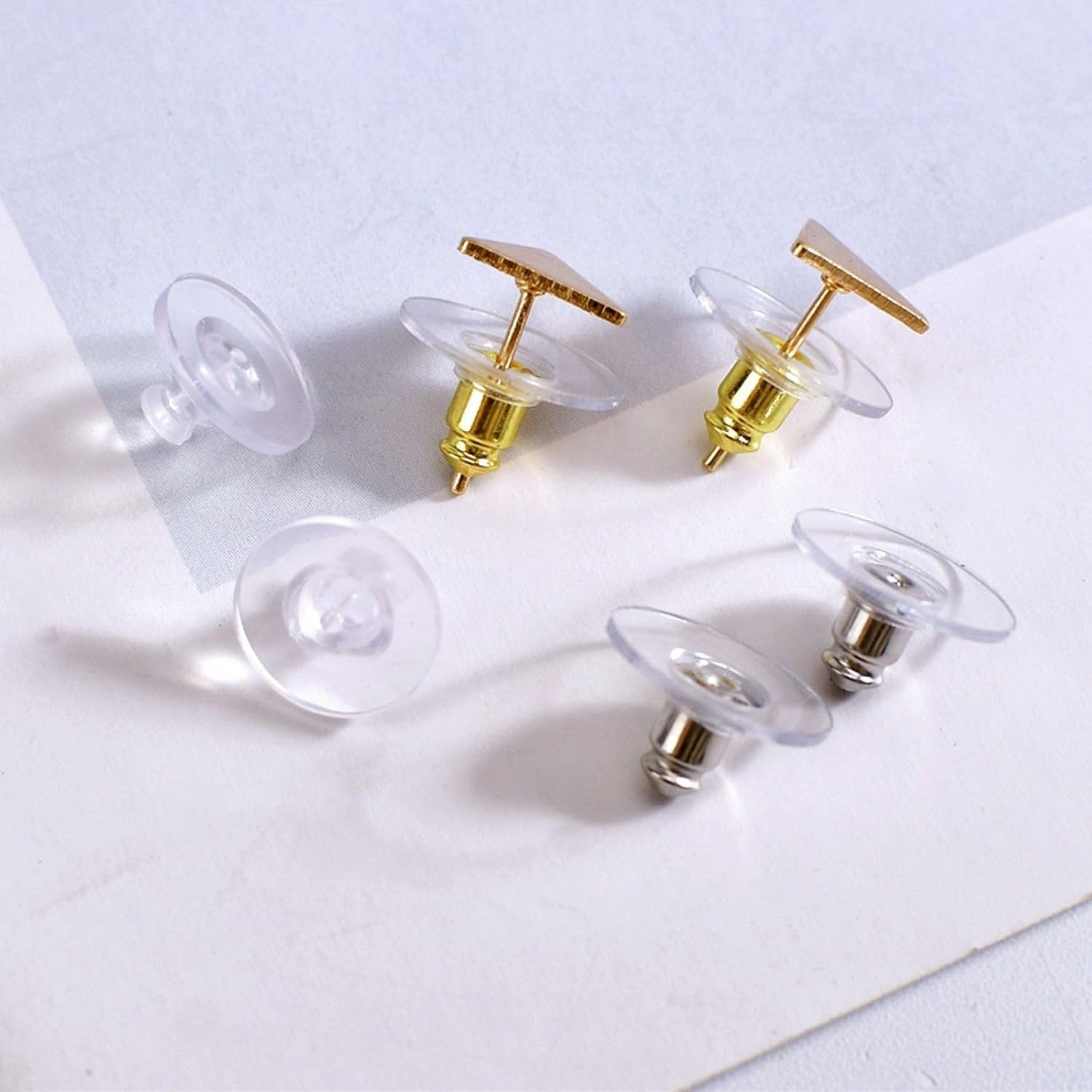 Fishhook Earring Backs for Droopy Ears, Earring Backs Replacement, Bullet Clutch