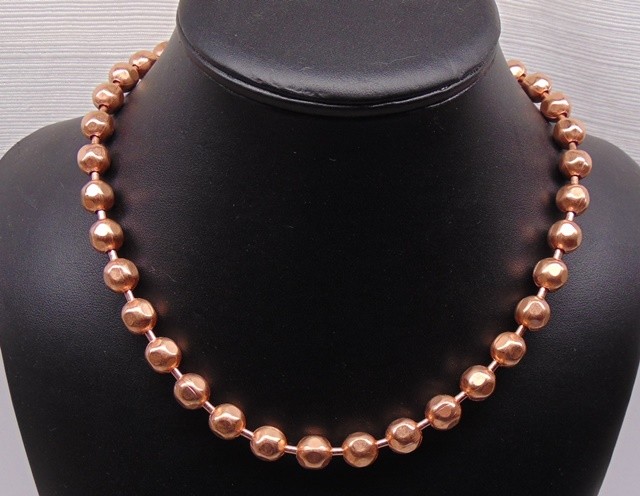 100% COPPER BALL #20 Bulk CHAIN 3/8″ 9.5mm Round + Faceted Bead ~ 3 to 100 feet