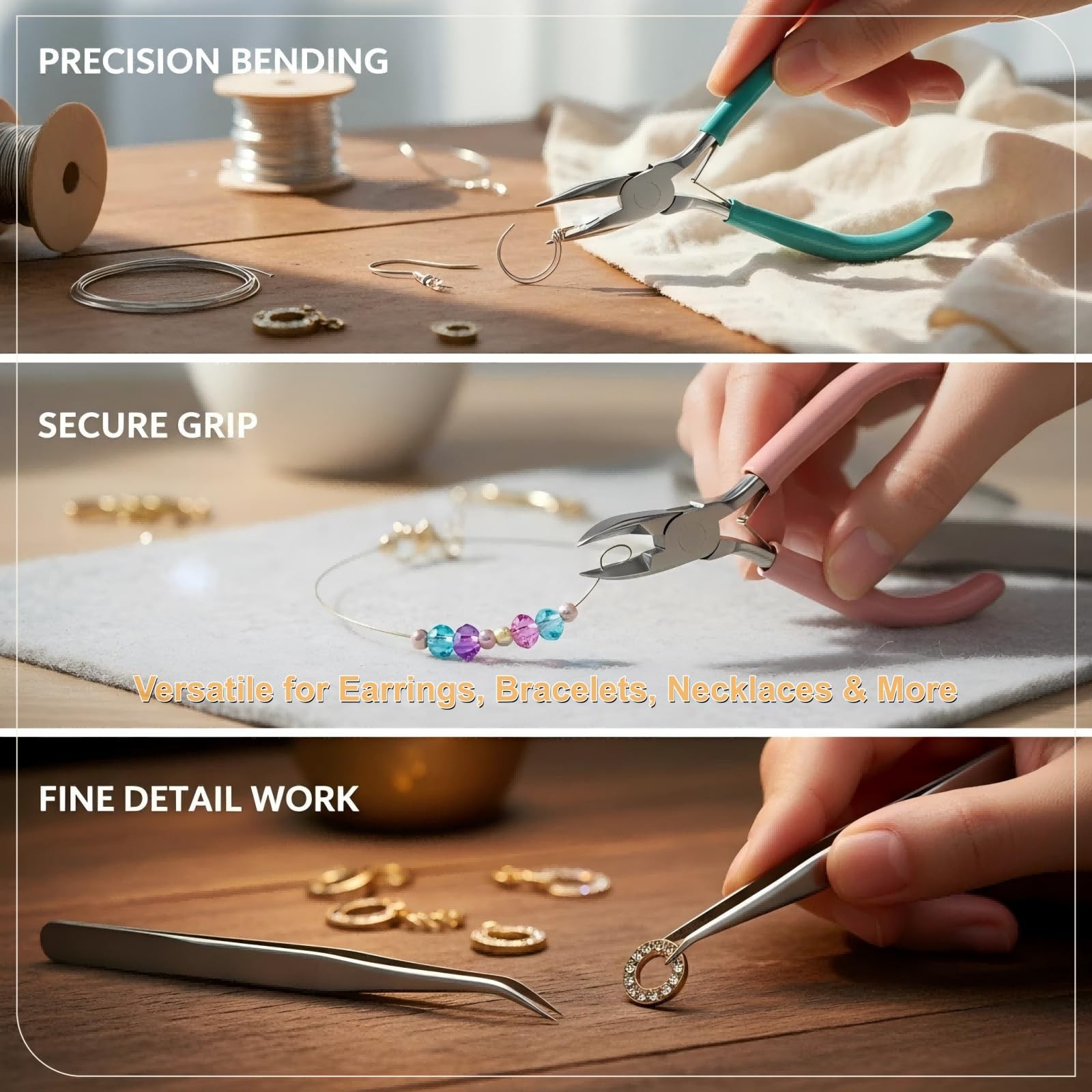 4pcs Mini Jewelry Pliers Tools Set for Jewelry Making & Repair Supplies – Fla…