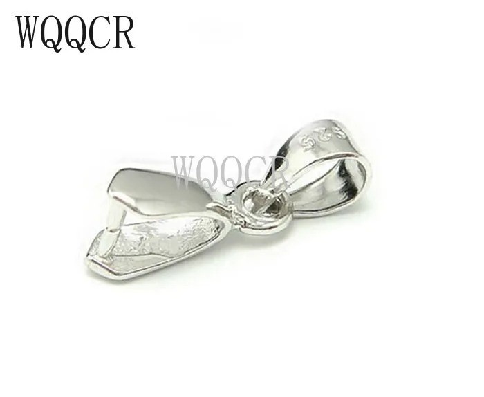 10pc 925 Sterling Silver Bail Connector Pinch Clasp Pendant DIY Jewelry Making