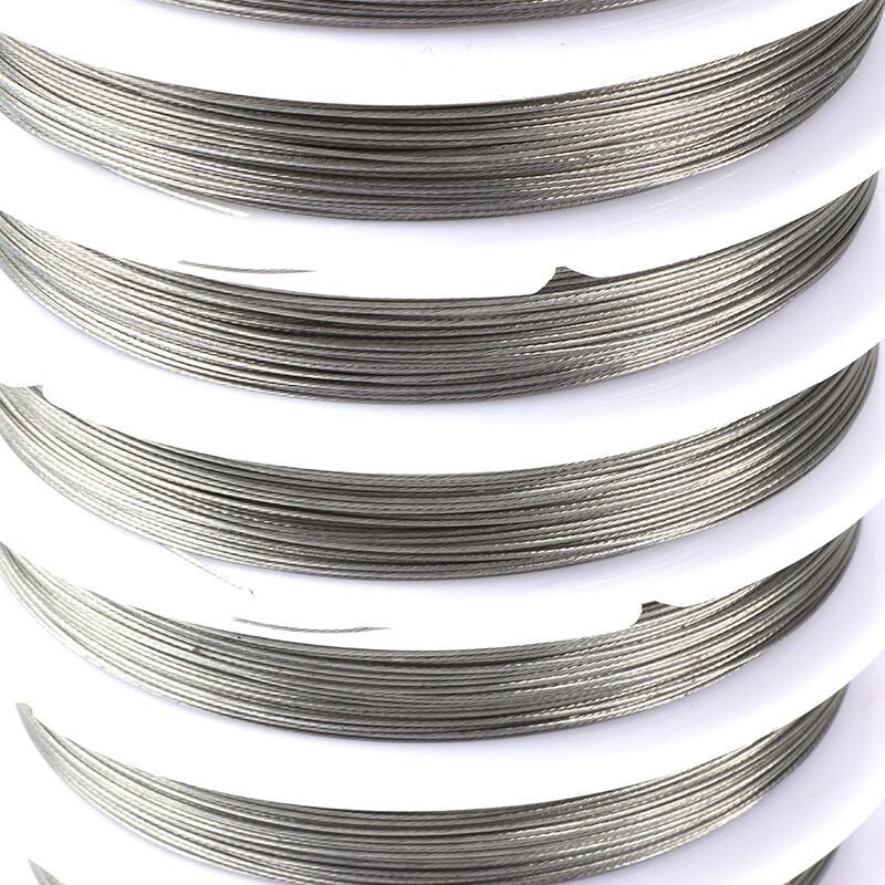 2 Roll Silver Beading Cord Wire Thread Tiger Tail 0.38mm Jewelry cord