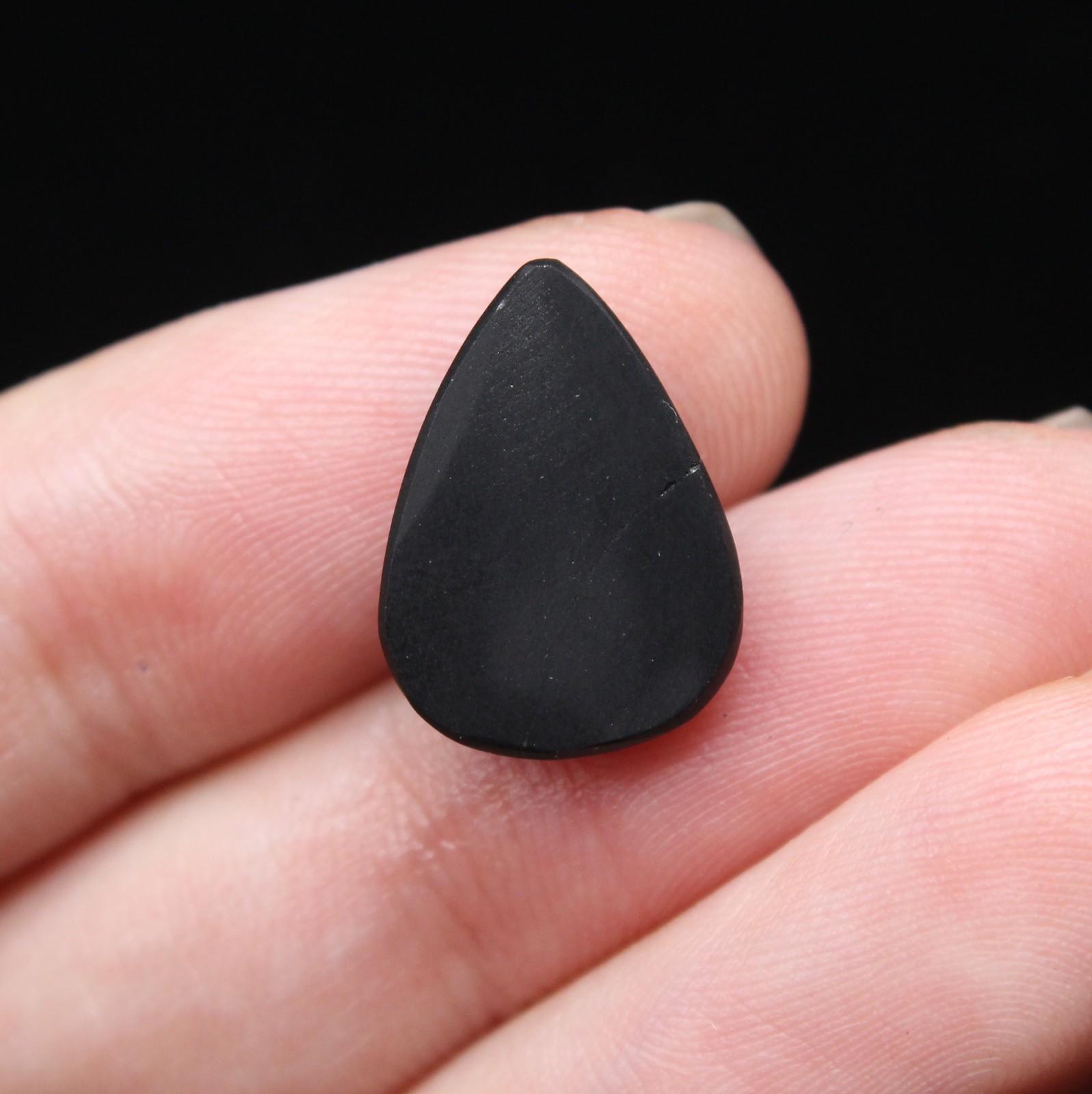 Black Spinel Natural Pleonaste with Limonite Rare raw top cabochon Thailand