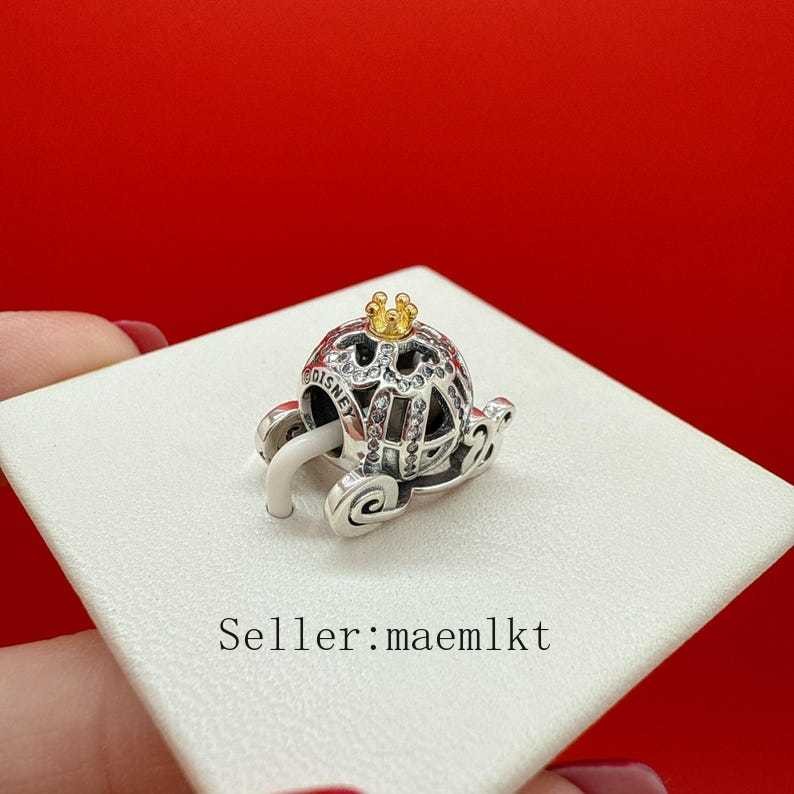 New 925 Sterling Silver Cinderella pumpkin coach charm 599190C01