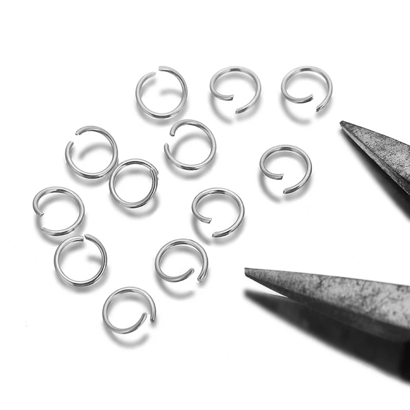 100/200PS /Pack 316L Stainless Steel Open Jump Rings 5/6/7/8/10Mm Split Rings Co
