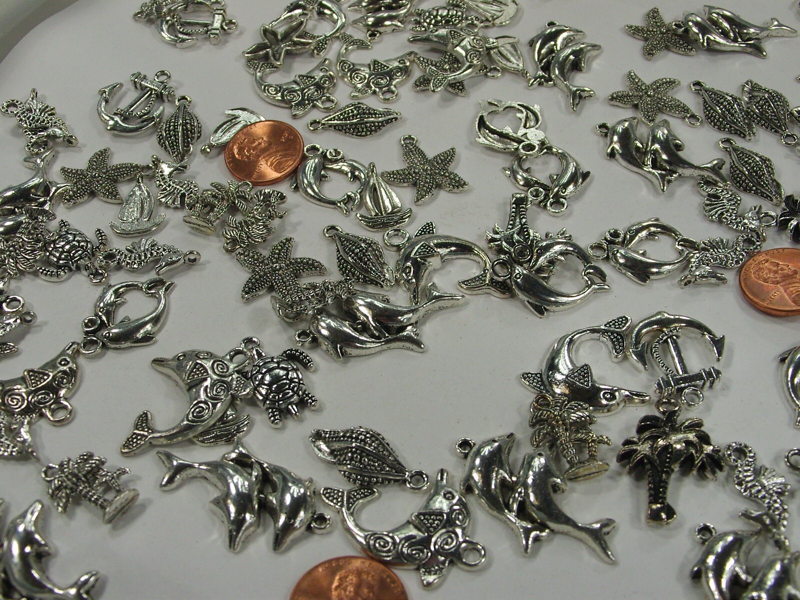 275 Pieces Assorted Sea Life Zinc Alloy Metal Charms Wholesale Bulk (PMS-51) ⭐