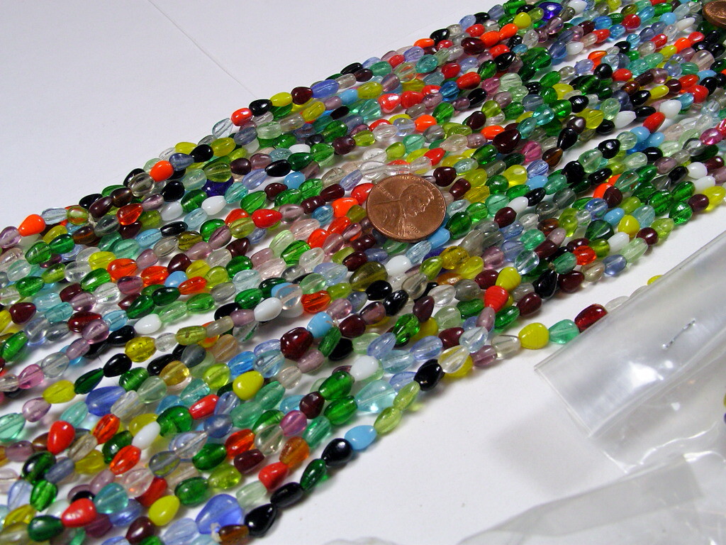 30 Strands 36″ India Handmade Assorted Color Glass Beads Wholesale Bulk (CT-35)