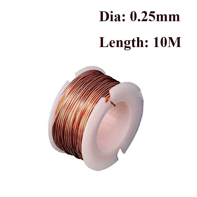 10M~1M Pure Copper Wire Bare Red T2 Copper Line Superfine Wire Diameter 0.1/0.3/