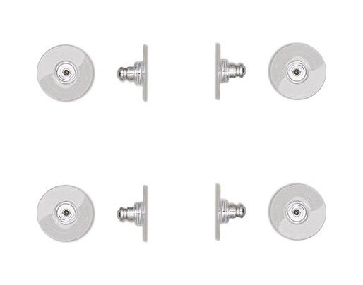Comfort Clutches ~Clear flat earring back + silver or gold ~ Ear Nuts NO Nickel