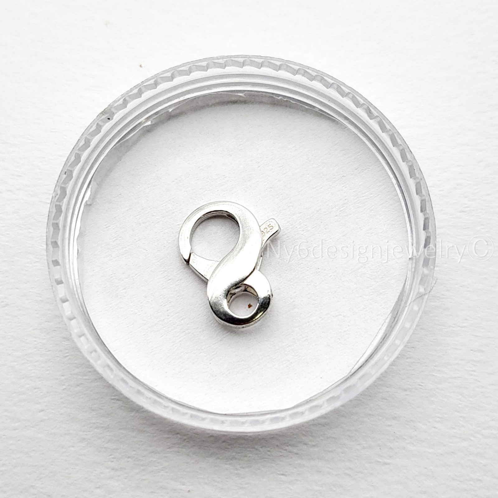 REAL .925 Sterling Silver Figure 8 Lobster Claw Clasp–15mm 1pc, Jewelry Finding