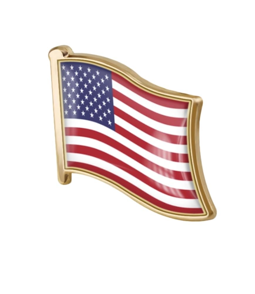1inch America USA Flag Pin Badge International Travel United States Brooch Metal