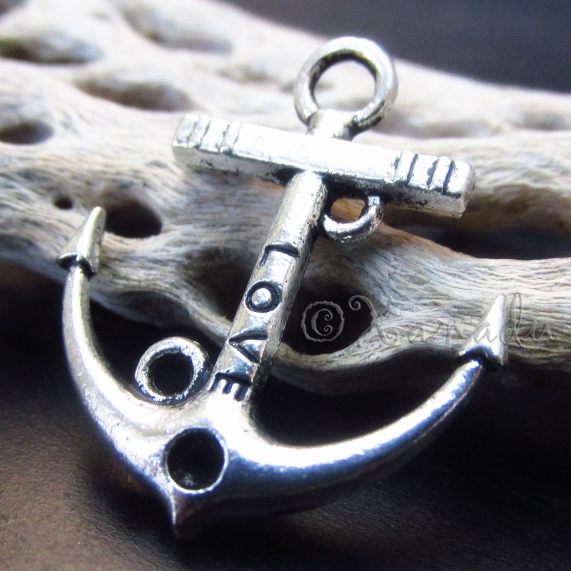 Boat Anchor Wholesale Nautical Silver Plated Charms C8687 – 10, 20 or 50PCs