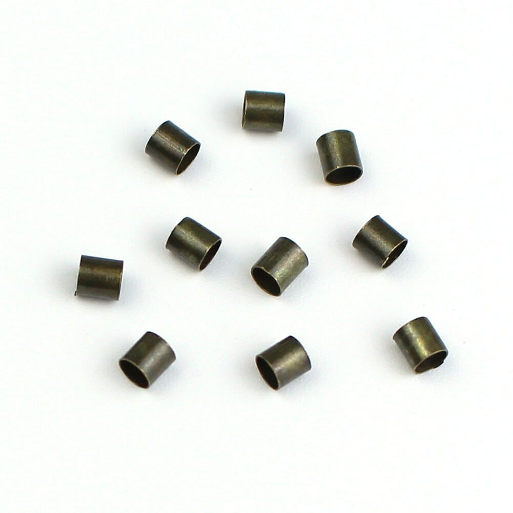 2000pcs/lot 1.5 2.0 2.5mm Copper Tube Crimp End Beads for DIY Jewelry Making