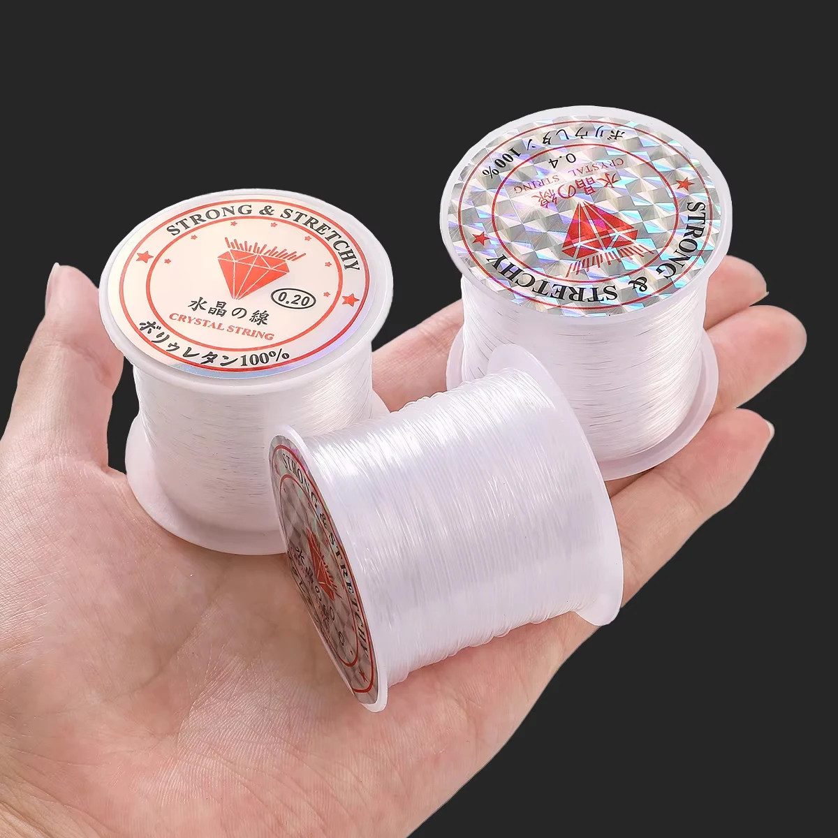 0.2-0.8Mm Clear Nylon Beading Line Non Elastic Invisible Jewelry String for DIY
