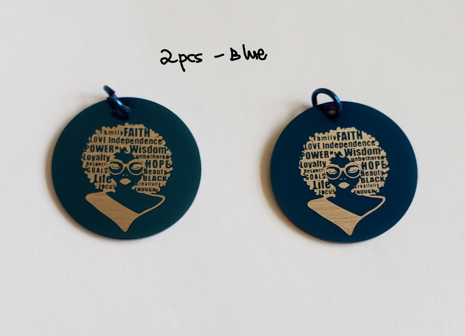 Sale 2-6pcs Stainless Steel statement charms “Black Beauty, Faith, Power, Love”