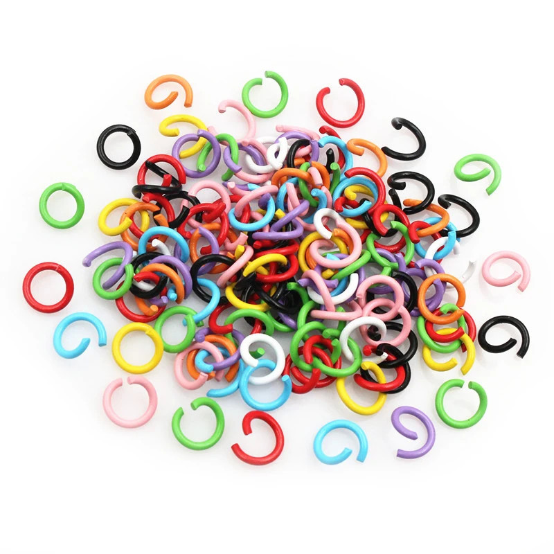 200Pcs 6/8/10Mm Colorful Metal Open Jump Rings for Necklace Chains Split Rings D