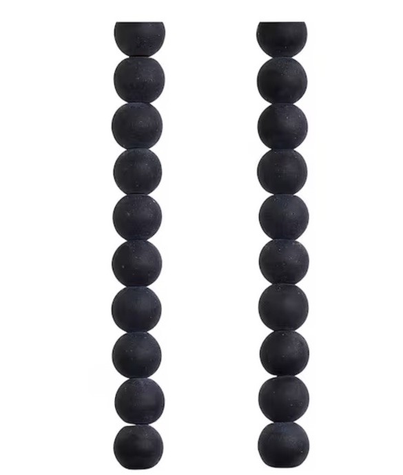 Jet Black Matte Glass Round Beads 6mm by Bead Landing