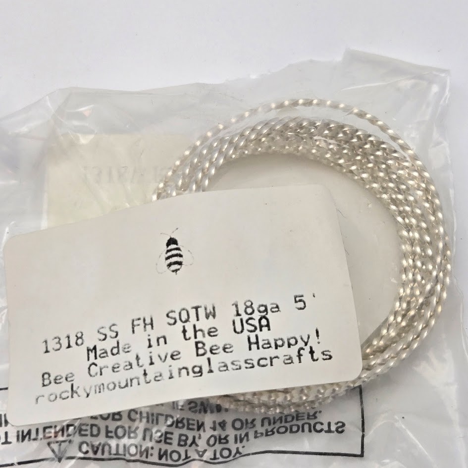 18ga Full Hard Twisted Square Solid Sterling Silver Five Feet Wrapping Wire USA