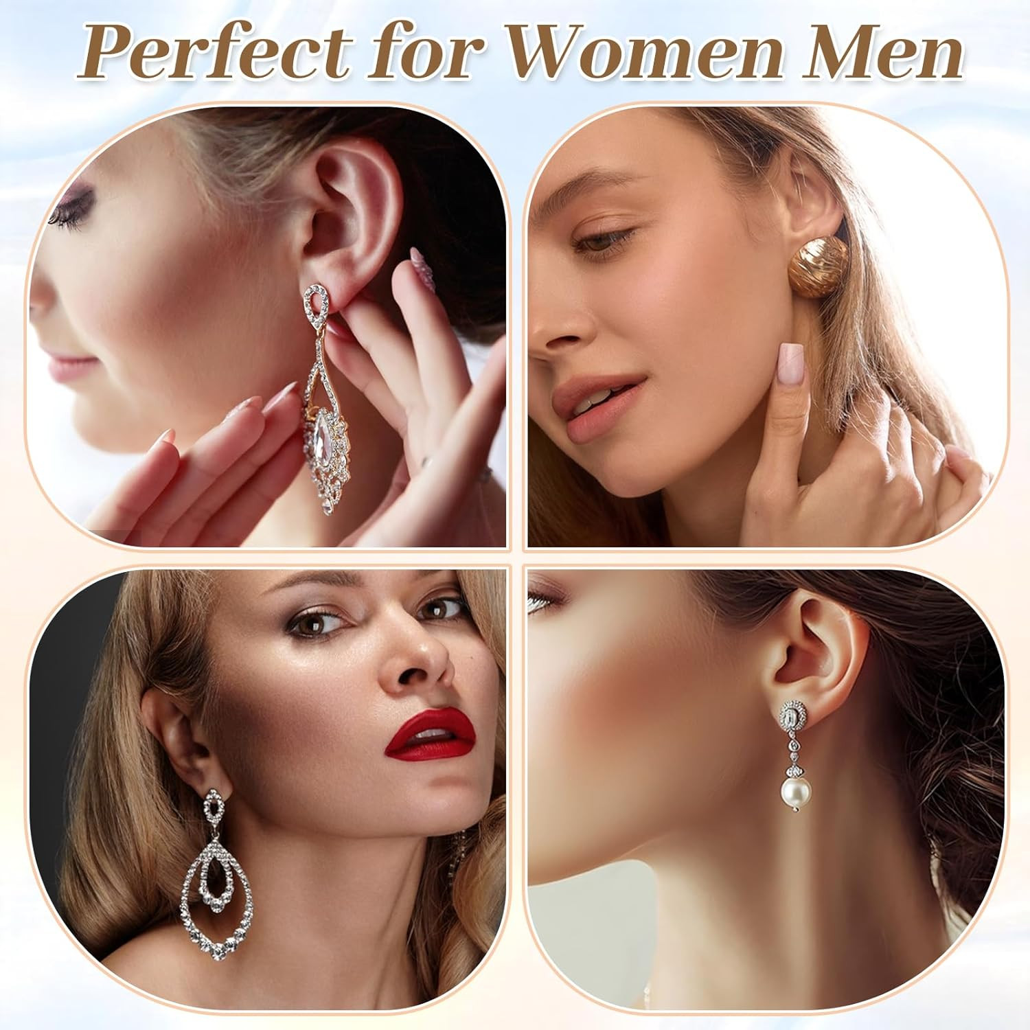 8 Pcs Earring Backs Lifters Earring Backs for Droopy Ears Adjustable Large Earri