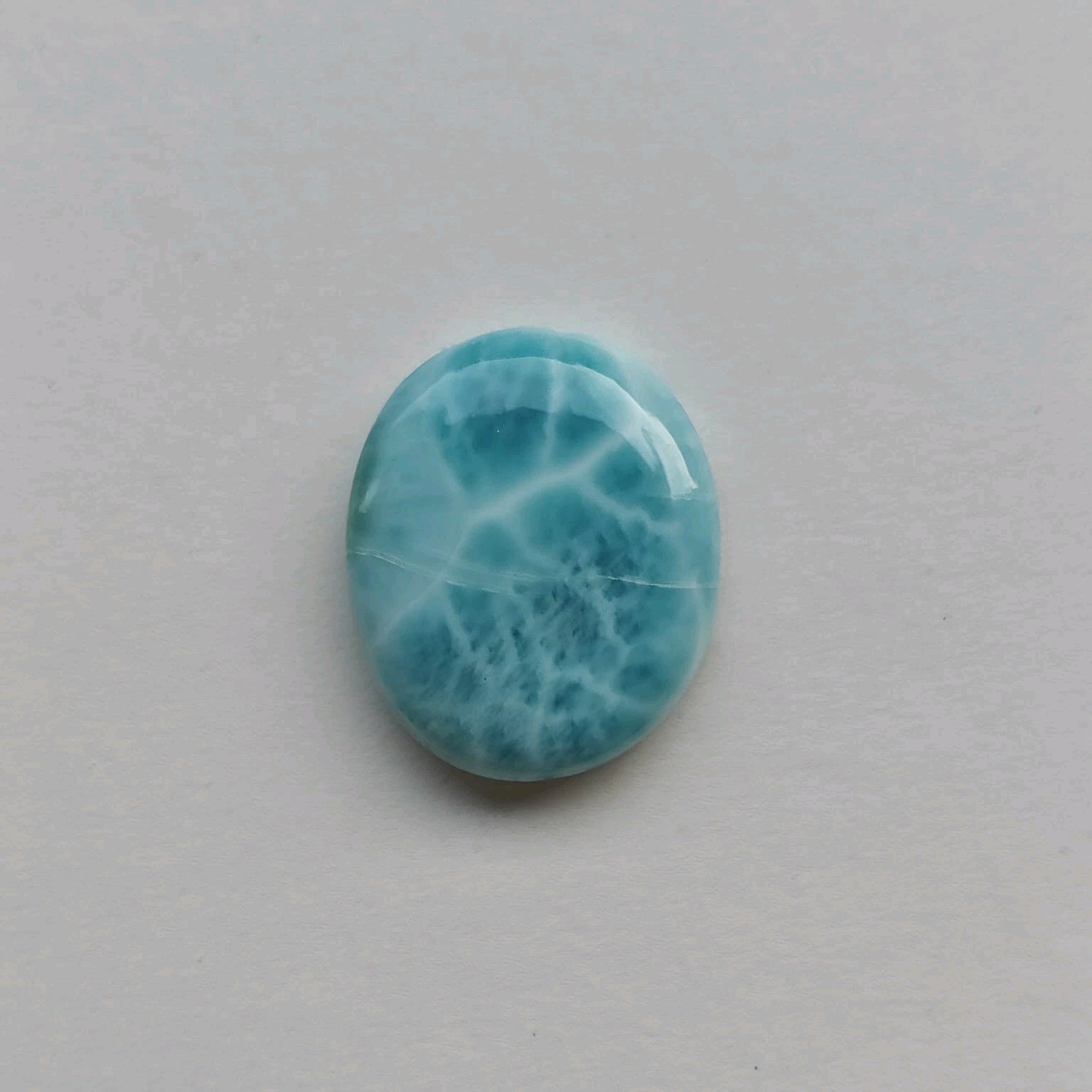 Oval Shape AAA Quality Larimar Cabochon, Size 24x20x5mm Weight 25 Carats